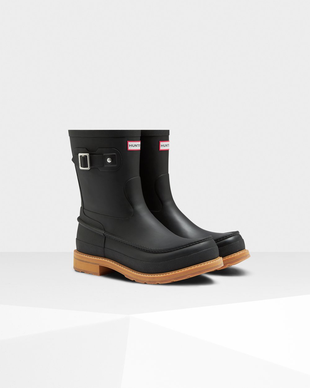 Hunter Original Moc Toe Short Rain Boots - Shop Online Mens Black - ERFLUS854